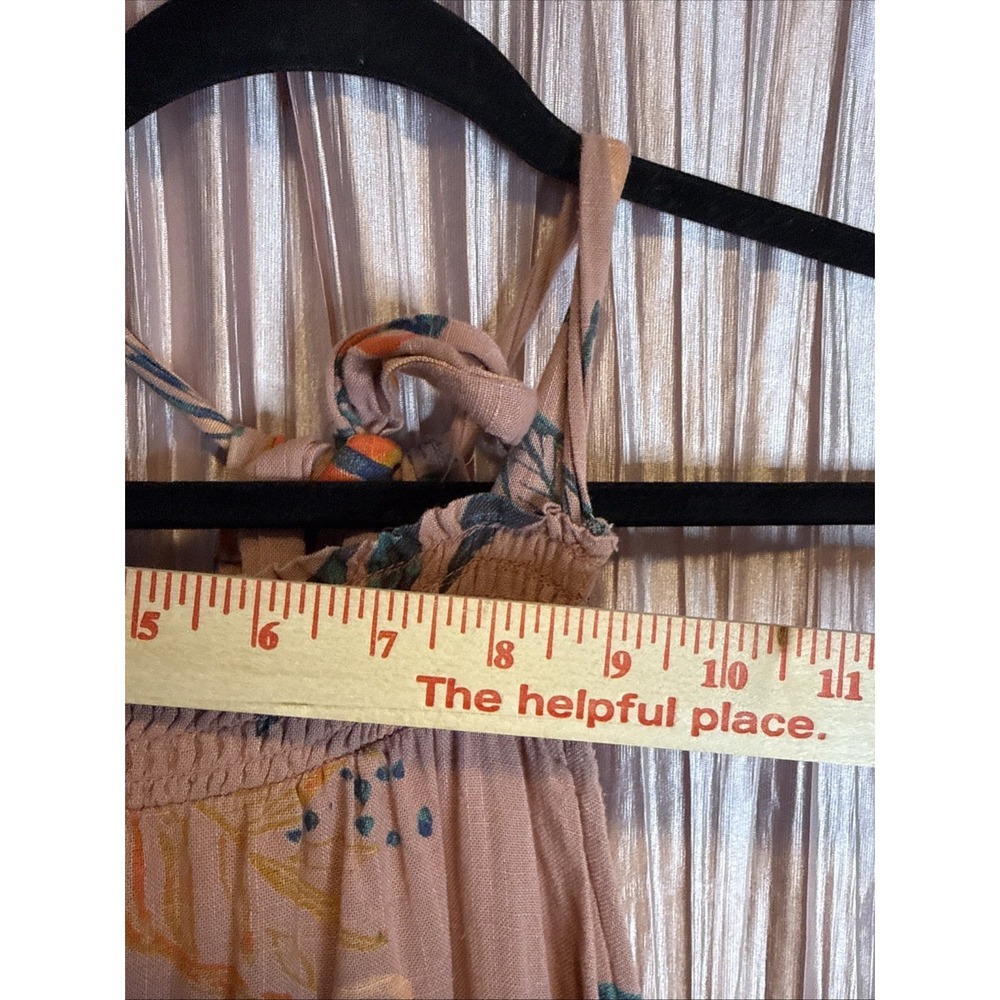 Womens Floral Maxi Dress Smocked Neck Tiered Boho Sleeveless Flowy OS Fits M - L - Picture 8 of 13
